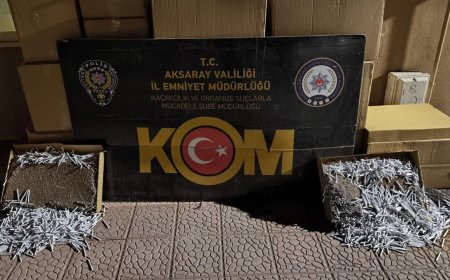 Aksaray'da bir tırda 192 bin makaron ele geçirildi