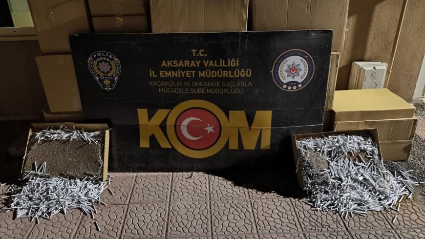 Aksaray'da bir tırda 192 bin makaron ele geçirildi